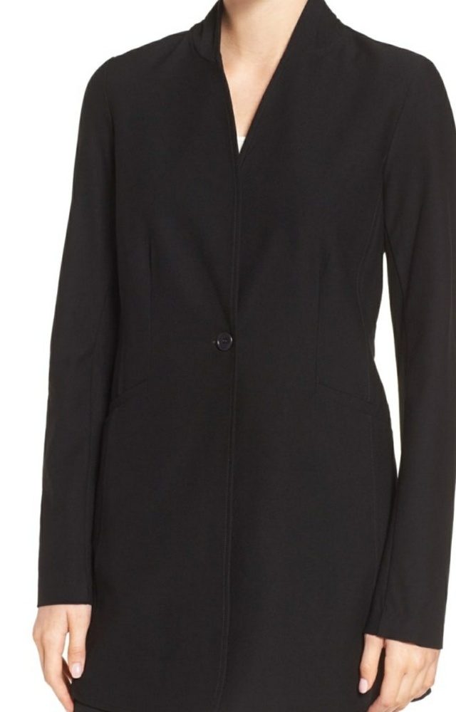 Eileen Fisher Washable Stretch Crepe Long Jacket